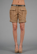 Embellished Cargo Short in British Khaki