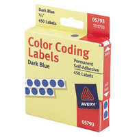 (R) Permanent Round Color-Coding Labels, 1/4in. Di