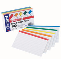 (R) Color-Coded Index Cards, 3in. x 5in., Assorted