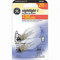 Night Lights, 4 Watts, Clear, Pack Of 2
