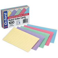 (R) Index Cards, Ruled, 3in. x 5in., Assorted Past