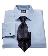 Traveler Pinpoint Solid Spread Collar, French Cuff