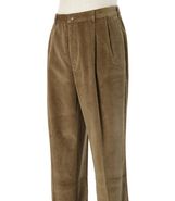 Colorfast Casual Corduroy Pleated Front Pants- Siz