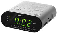 AM/FM White Clock Radio - ICF-C218WHITE