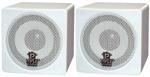 3'' 100 Watt White Mini Cube Bookshelf Speaker In 