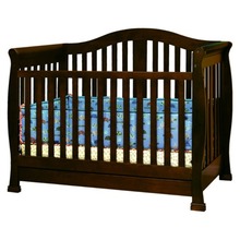 Spring Convertible Baby Crib with Toddler Rail in 