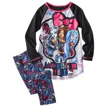 Monster High Girls Pajama Set - Black S(6-6X)