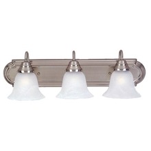 Casual Satin Nickel 3-Bulb Vanity - Marble Shade