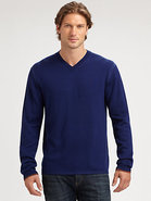 Forest Merino Wool V-Neck Sweater