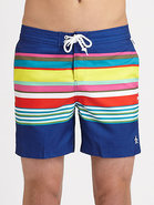 Volley Striped Swim Trunks