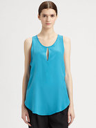 Silk Keyhole Tank Top