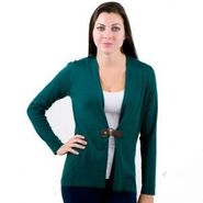 Long Sleeve Cardigan With Brown Leather Tab 079969