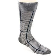 Men Striped Windowpane Crew Socks acp149