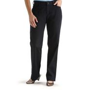 Women Petite Plain Front Stretch Khakis - Navy 495