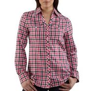 Women Roll Up Sleeve Button Front Flannel Shirt ws