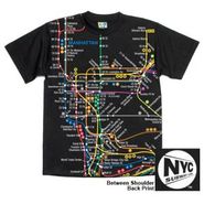 Men Manhattan Map T-Shirt - Black mmbk-b