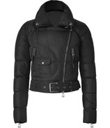 Black Elgin Quilted Open Collar Moto Jacket