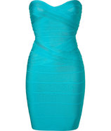Turquois strapless bandage dress