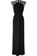 Black Silk Sequined Gown