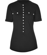 Black Cotton-Linen Henley