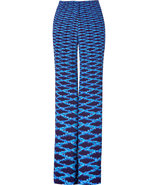 Amethyst/Brilliant Blue High-Waisted Silk Pants