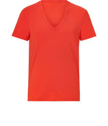 Vibrant Orange Cotton V-Neck T-Shirt