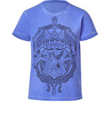 Violet/Black Printed Cotton T-Shirt