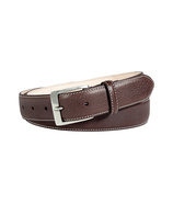 Dark Brown White Stitch Leather Belt