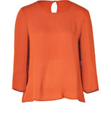 Rust Silk Blend Top