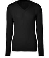 Black Wool Stan V-Neck Pullover