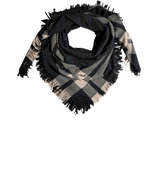 Charcoal Grey/Beige Army Blanket Wool Scarf