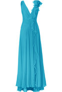 Azure Silk Chiffon Gown