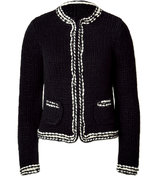 Isar Black/Ecru Wool Cardigan