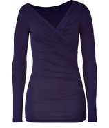 Lapis Lazuli Draped Stretch Silk Top