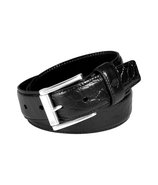Black Embossed Leather Belt