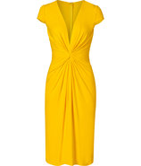 Saffron Yellow Cap Sleeve Silk Jersey Dress