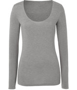 Heather Grey Long Sleeve Scoop-Neck T-Shirt
