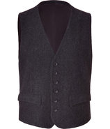 Charcoal Wool-Blend Waistcoat
