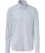 Navy Striped Modern Kent Shirt