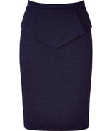 Navy Peplum Structured Skirt