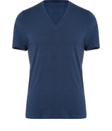 Heather Navy Stretch Cotton V-Neck Dredoso T-Shirt