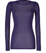 Purple Semi-Sheer Scoop Neck T-Shirt