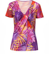 Violet and Cardinal Red Floral Top