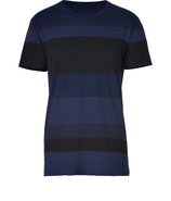 Twilight Navy/Black Cotton Dylan Stripe T-Shirt