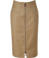 Putty Beige Cotton Harrow Pencil Skirt