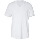White Short Sleeve V-Neck Cotton T-Shirt