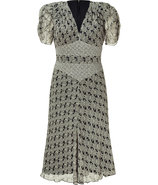 Black Printed Silk Dress