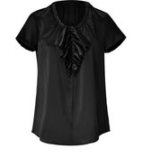 Black Draped Silk Top