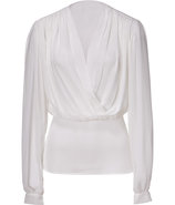 Cream Chiffon Draped Top