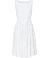 White Embroidered Silk Daisy Dress
